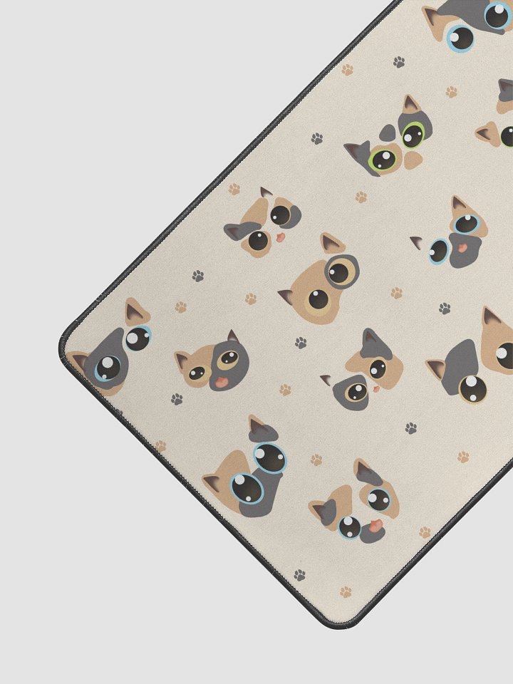 Cute Calico Cat Faces (Multicolor Eyes) Desk Mat 12" x 22" product image (2)