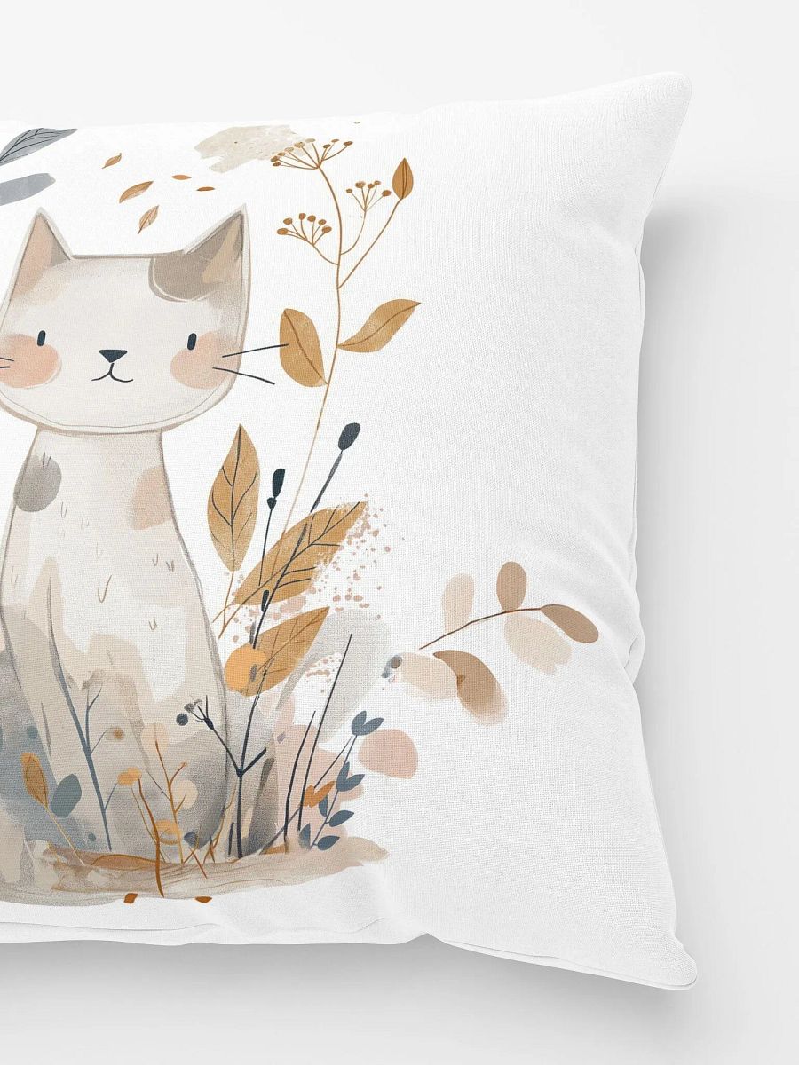 Adorable Cat and Foliage Throw Pillow product image (3)