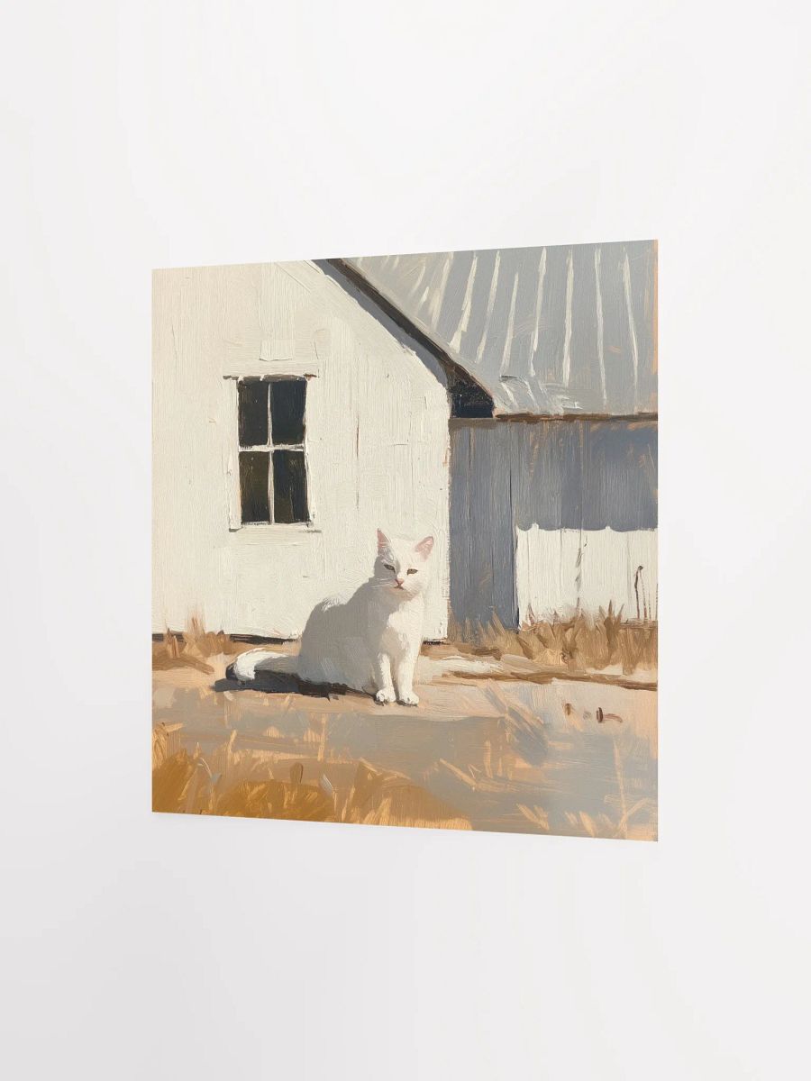 Modern Farmhouse: White Cat Art Print product image (2)