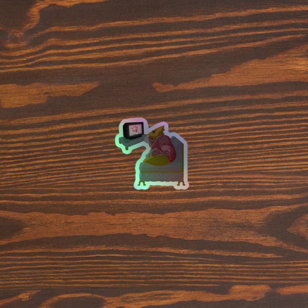 Relaxing Alphys - Holographic Sticker product image (3)
