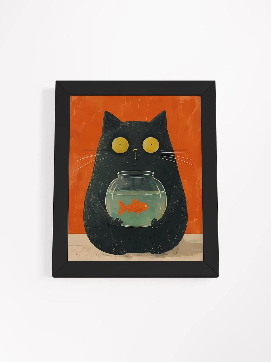 Whimsical Cat and Fishbowl Poster product image (2)