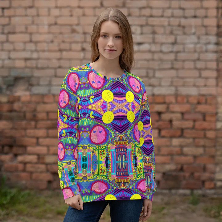 Abstract Surreal Doodle Landscape Mirrored Sweatshirt product image (2)