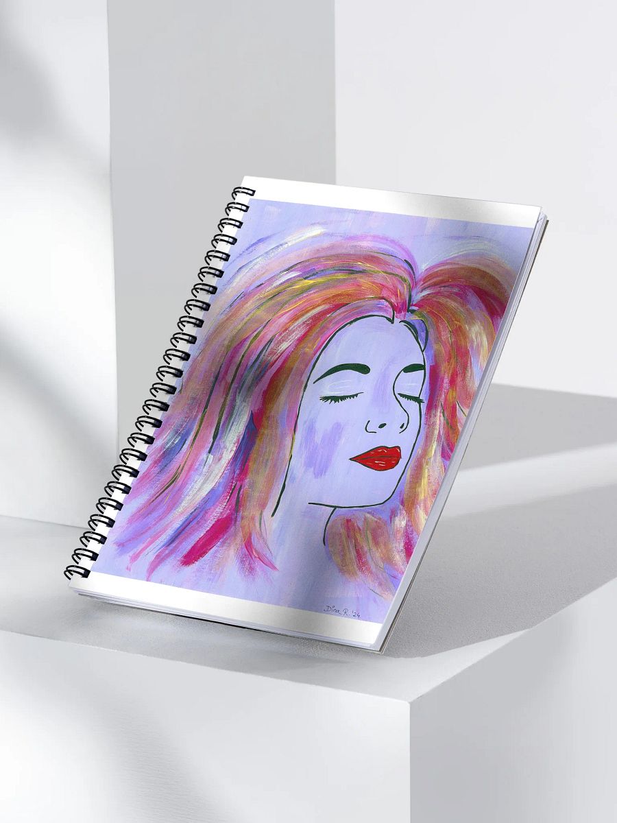 Dreaming girl (art by Dina R.) acrylic painting picture - Spiral Notebook product image (3)