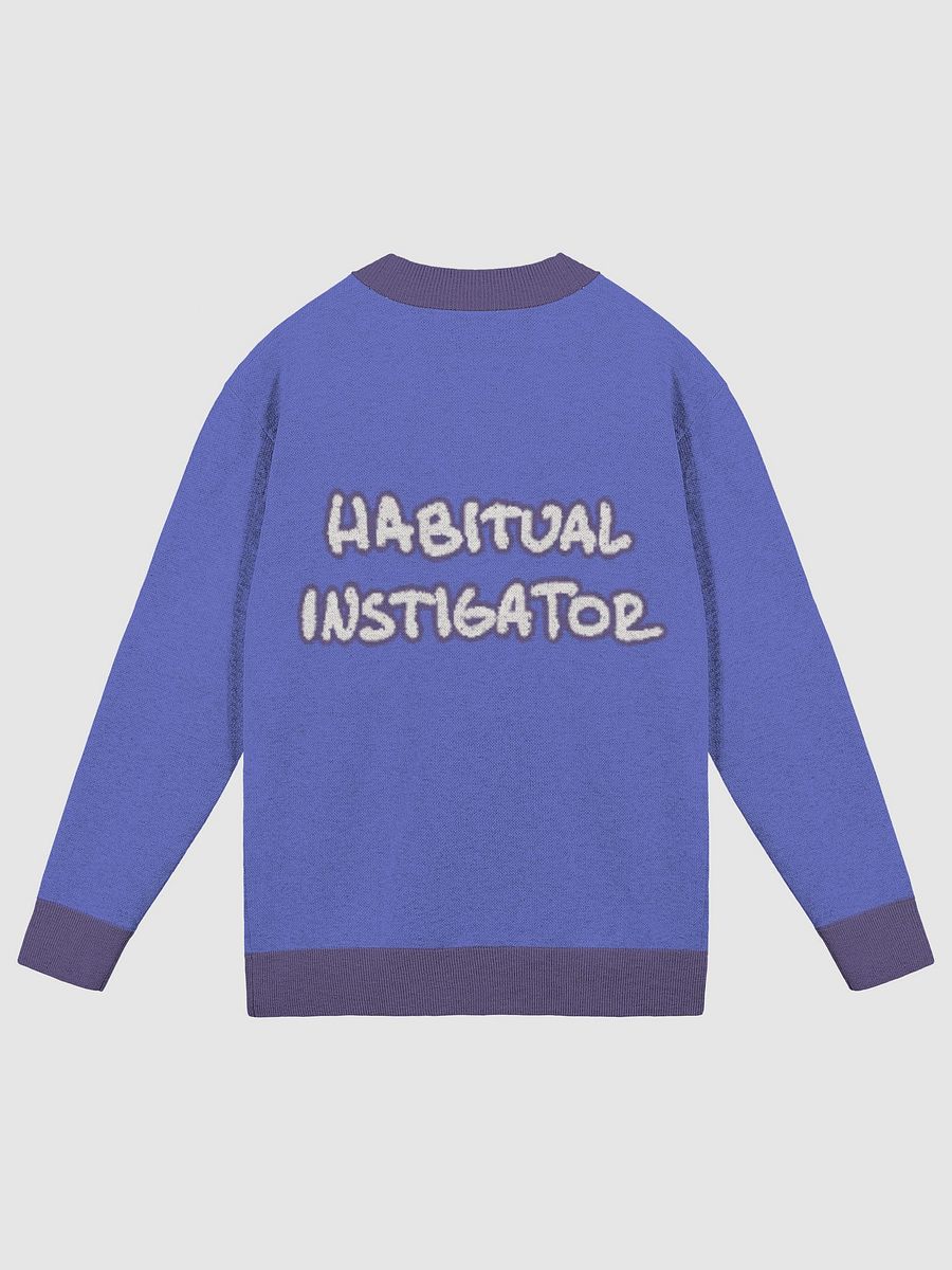 HABITUAL INSTIGATIOR (lg. lined design, duotone violet and taupe) knitwear cardigan product image (8)