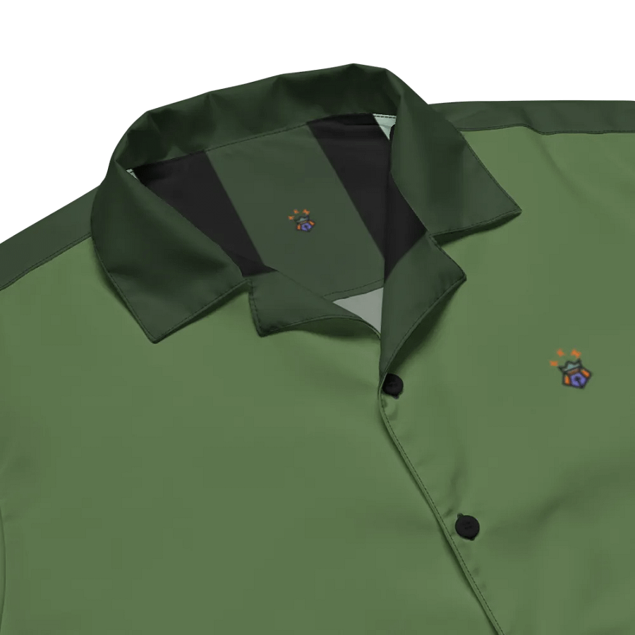 Green and Black Vertical Striped Abstract Blessed by God Button-up Shirt product image (3)