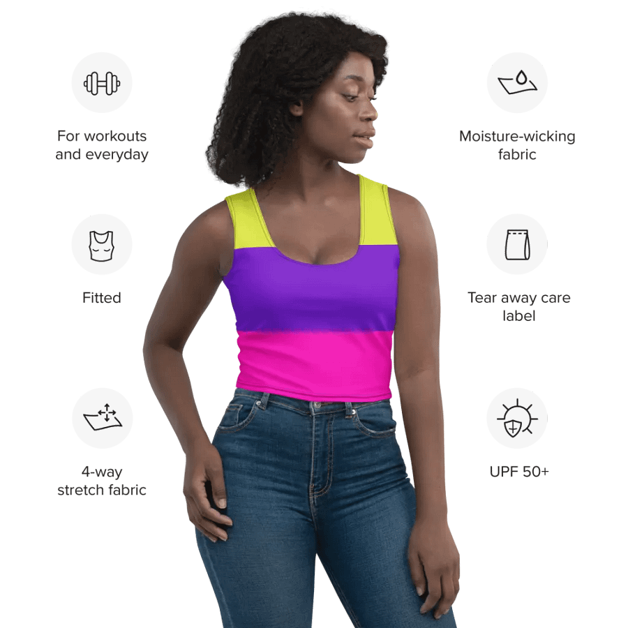 Color Block Crop Top T-Shirt product image (12)