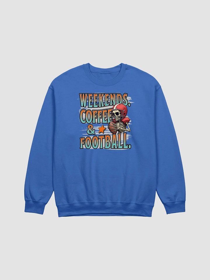 Weekends Coffee And Football Skeleton Warrior Crewneck Sweatshirt product image (1)