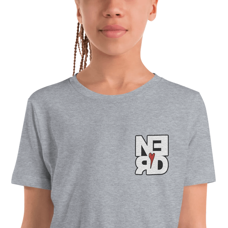 Nerd Heart Embroidered Youth Tee product image (138)
