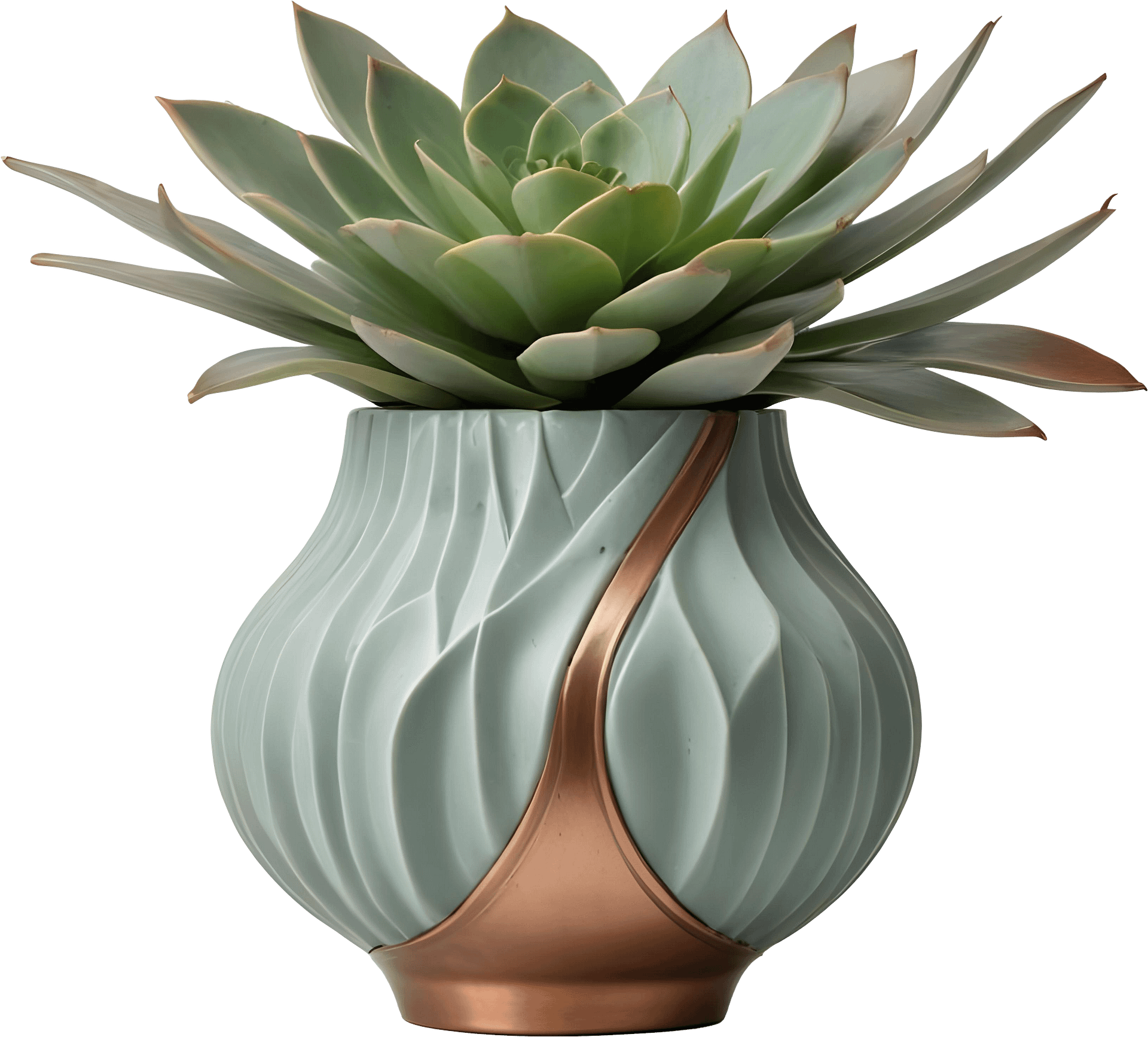 Gatsby Grace – Art Deco Vase with Succulent PNG product image (1)