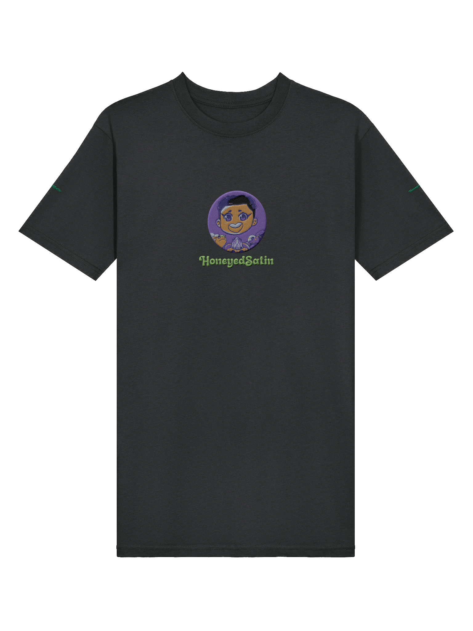 Simple HoneyedSatin Midnight Black Cotton Tee product image (3)