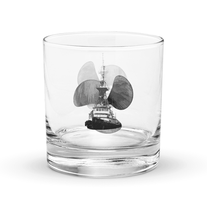 Three blade prop Tug CE Rocks Glass 10.5oz product image (2)