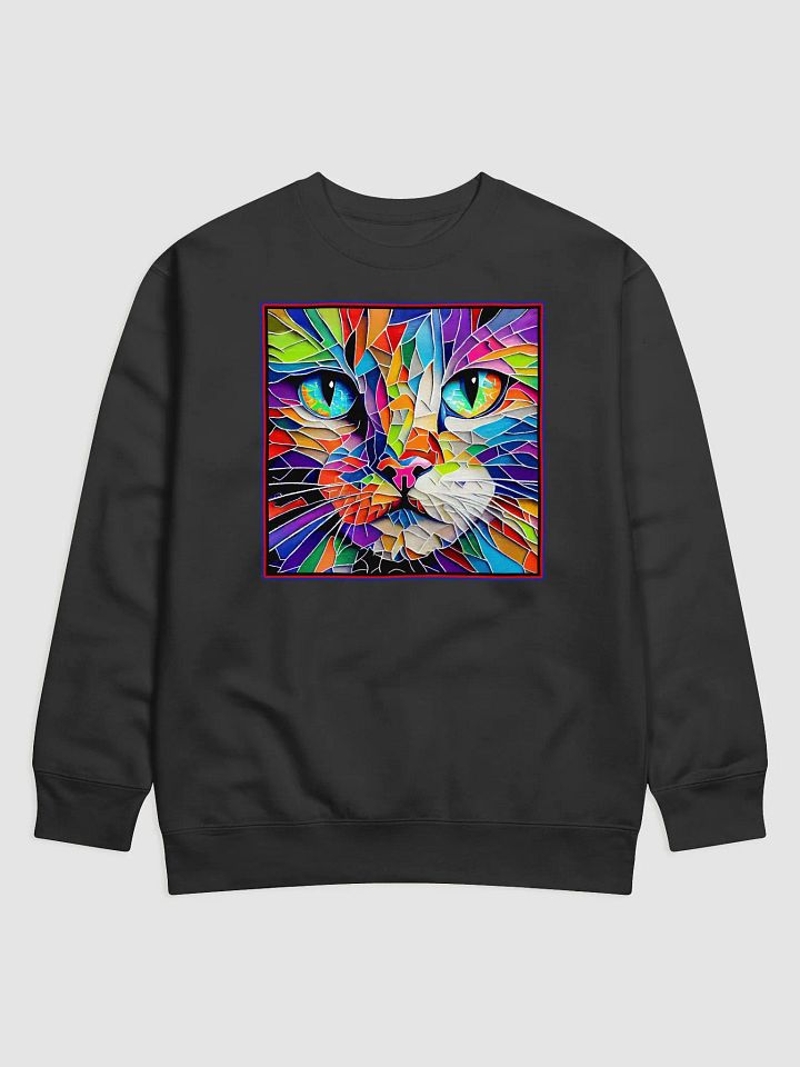 Vibrant Mosaic Style Cat Sweatshirt product image (5)