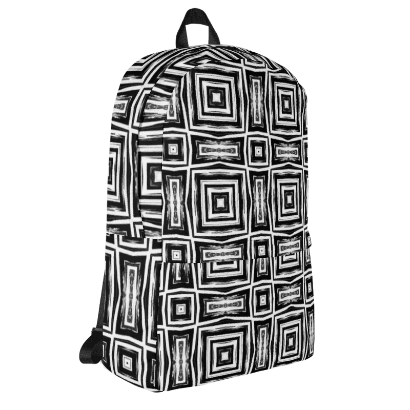 Abstract Monochrome Repeating Pattern Back Pack product image (27)