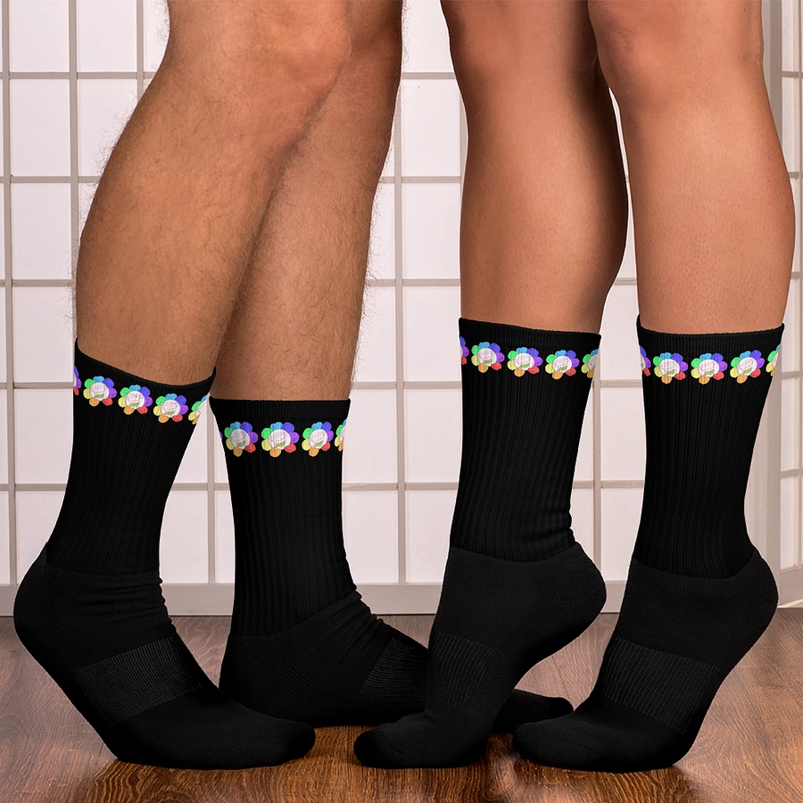 Black Flower Stripe Socks product image (7)