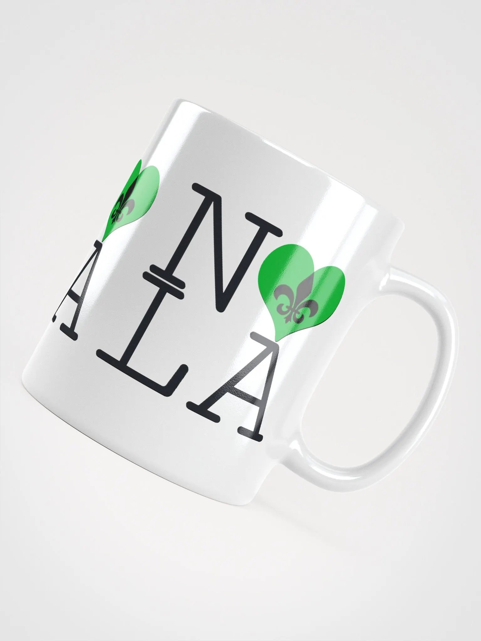 I LOVE NOLA **BIGSHOT MUG** (GREEN HEART + IMAGE POP) product image (4)