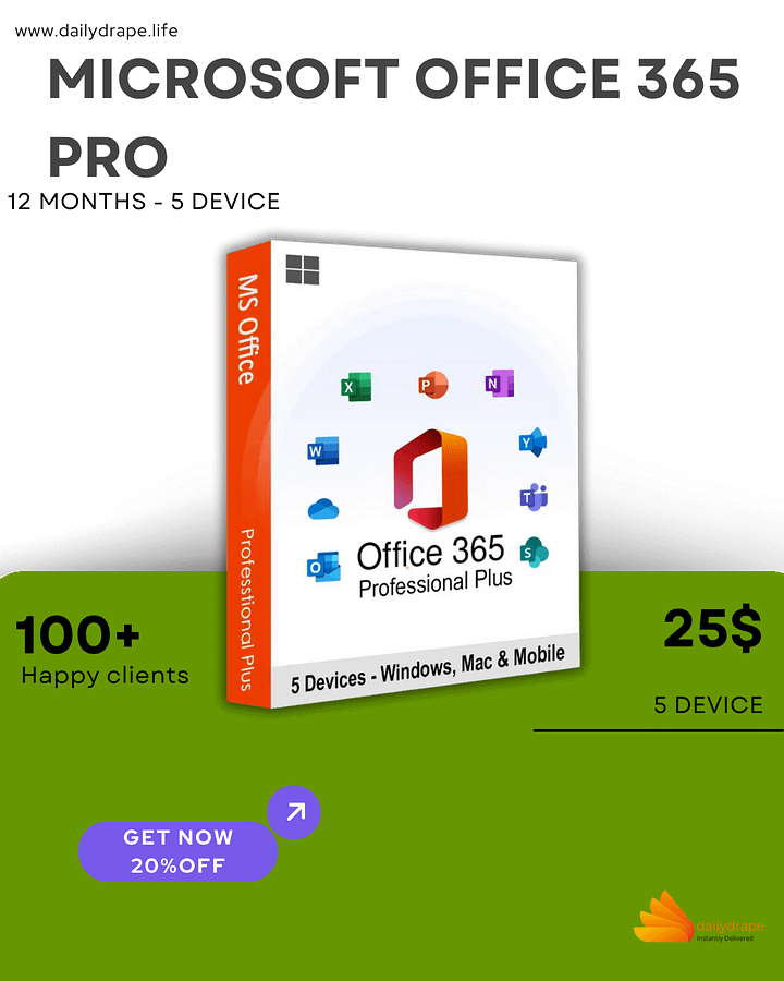 Microsoft Office 365 Pro Plus 12 MONTHS [5 DEVICE] product image (1)