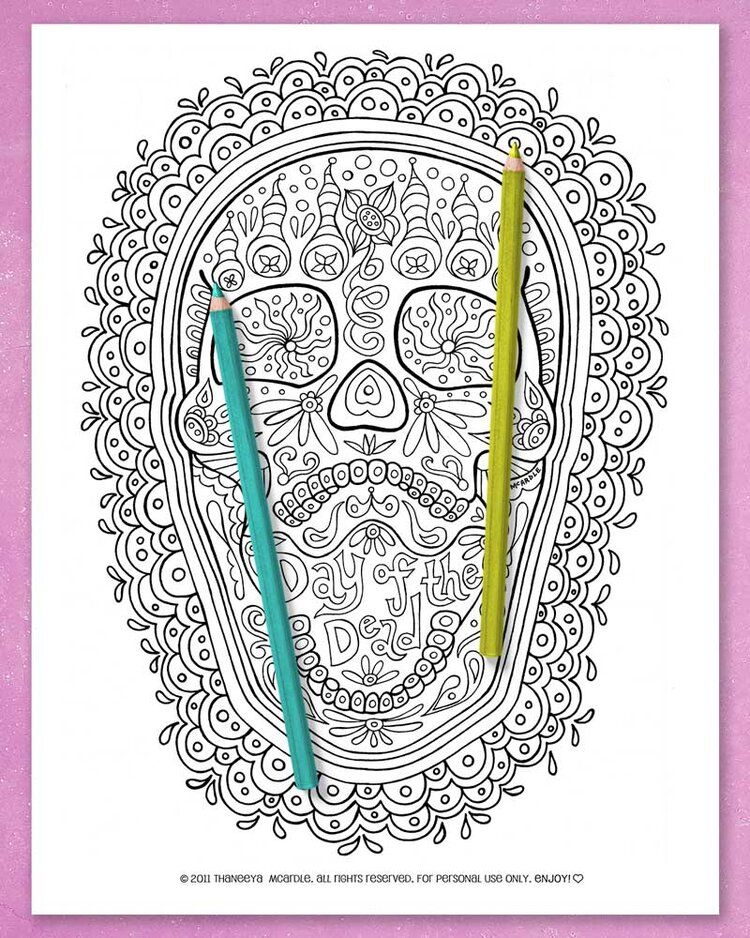 Sugar Skull Coloring Pages product image (10)