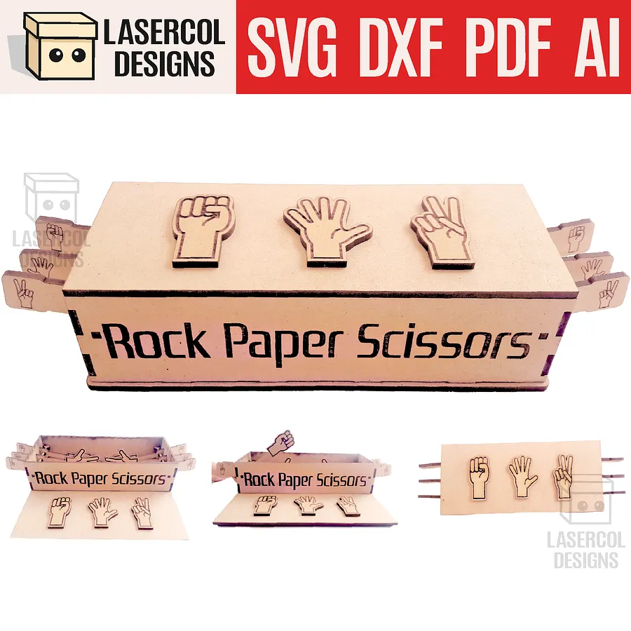 Rock Paper Scissors Game Box - Laser Cut Files product image (1)