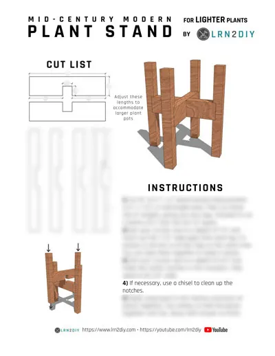 $3 Mid Century Modern Plant Stand Plans: Light Plants (PDF) product image (2)
