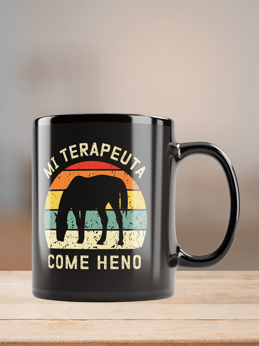 "Mi terapeuta come heno" Mug negro product image (7)