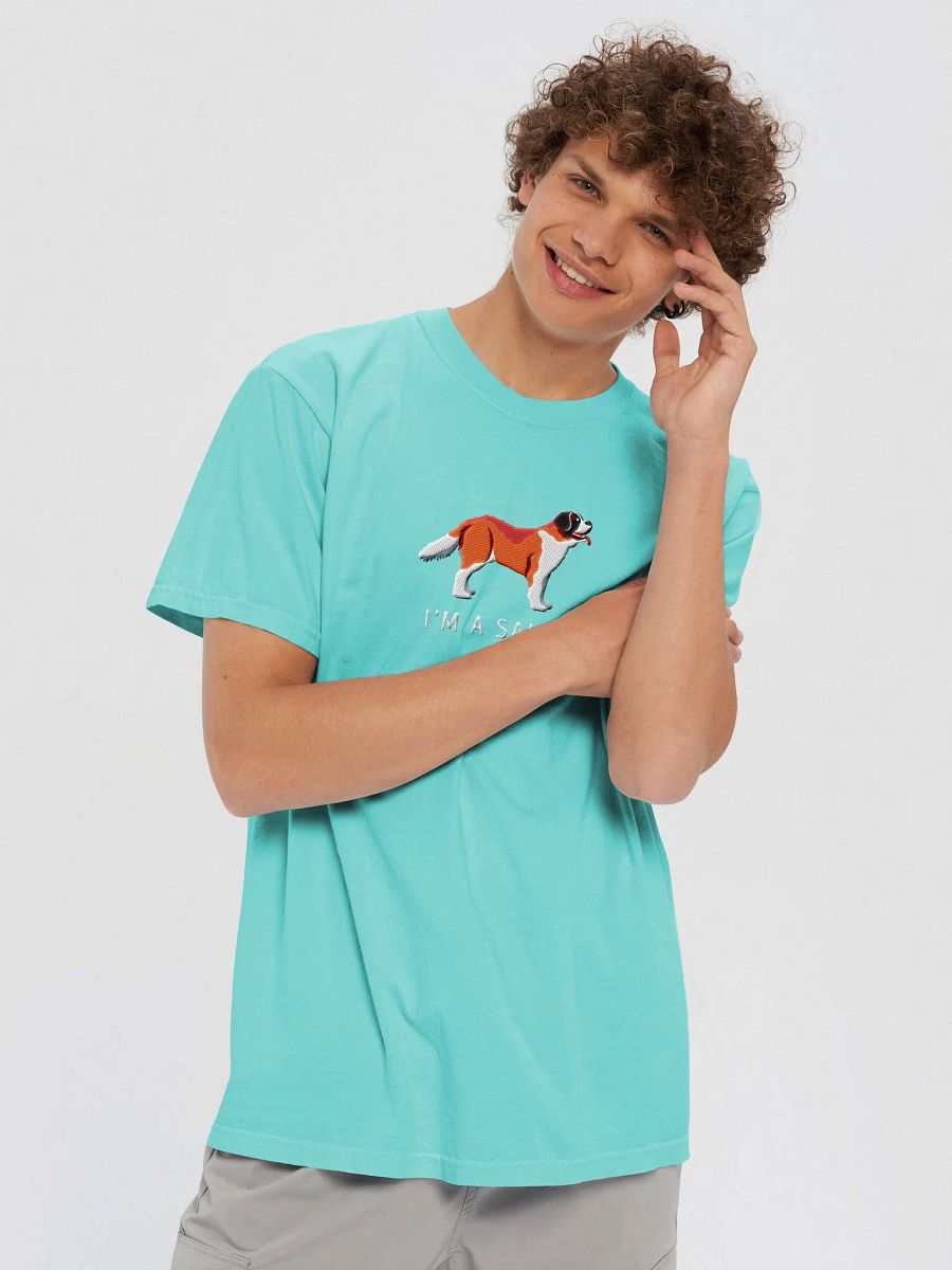 I'm a Saint T-Shirt(Embroidered) of a Saint Bernard(Red) product image (8)