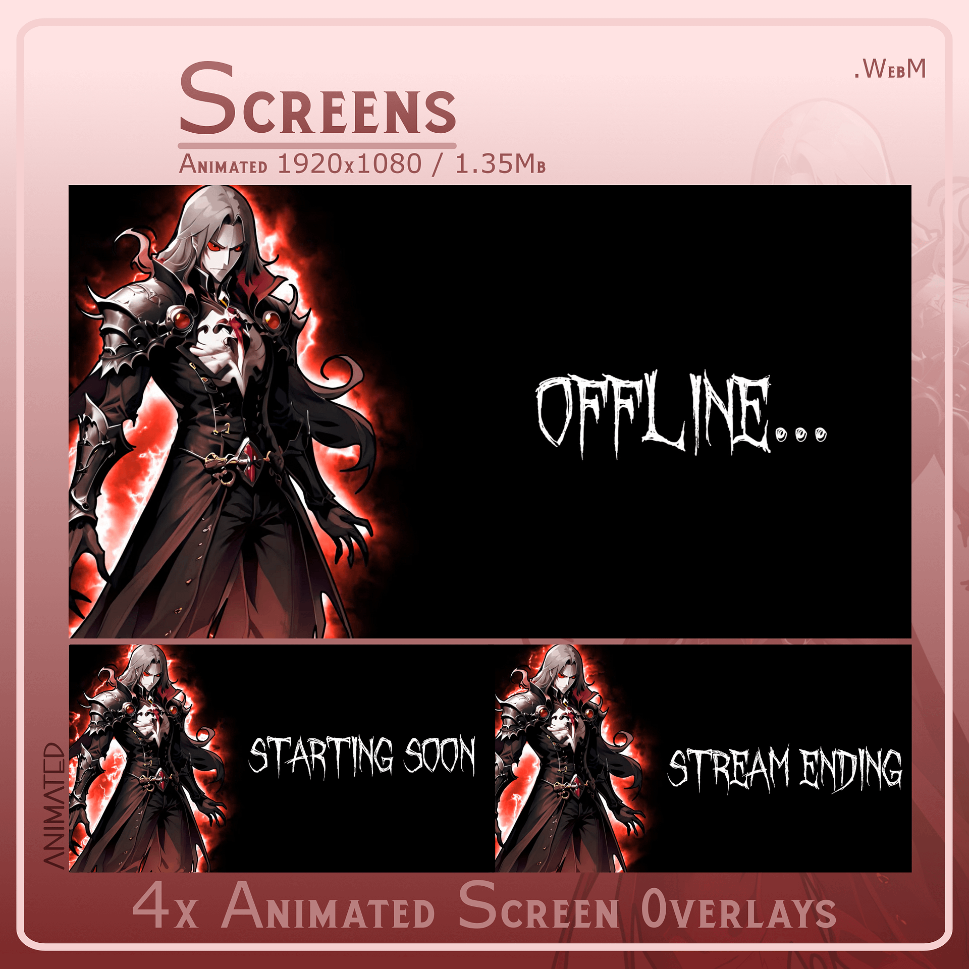 Vampire Stream Overlay Animated Pack product image (2)