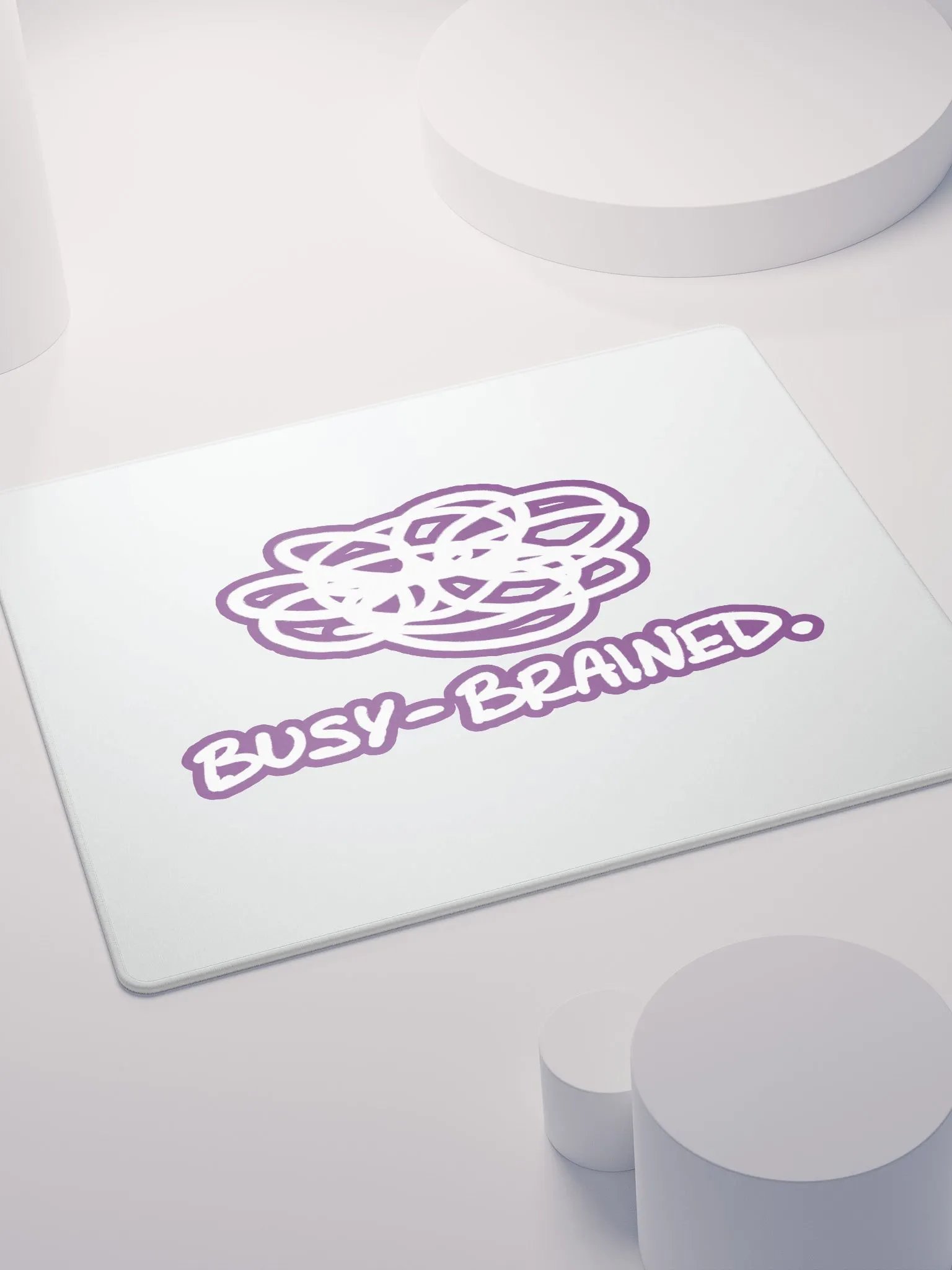 BUSY-BRAINED (lined design, #763D7D) mouse pad product image (4)