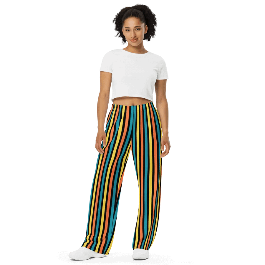 Colorful Stripe Wide-Leg Pants product image (4)