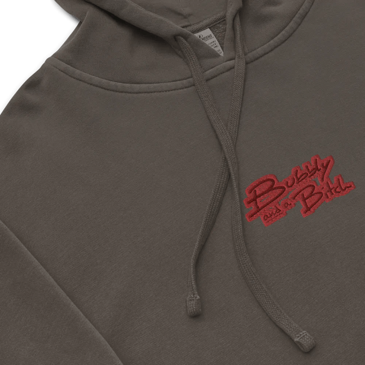 Bubbly and a B*tch (C. cherry design) embroidered pigment-dyed hoodie product image (1)
