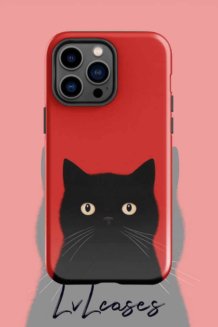 Black cat Tough iPhone Case product image (2)