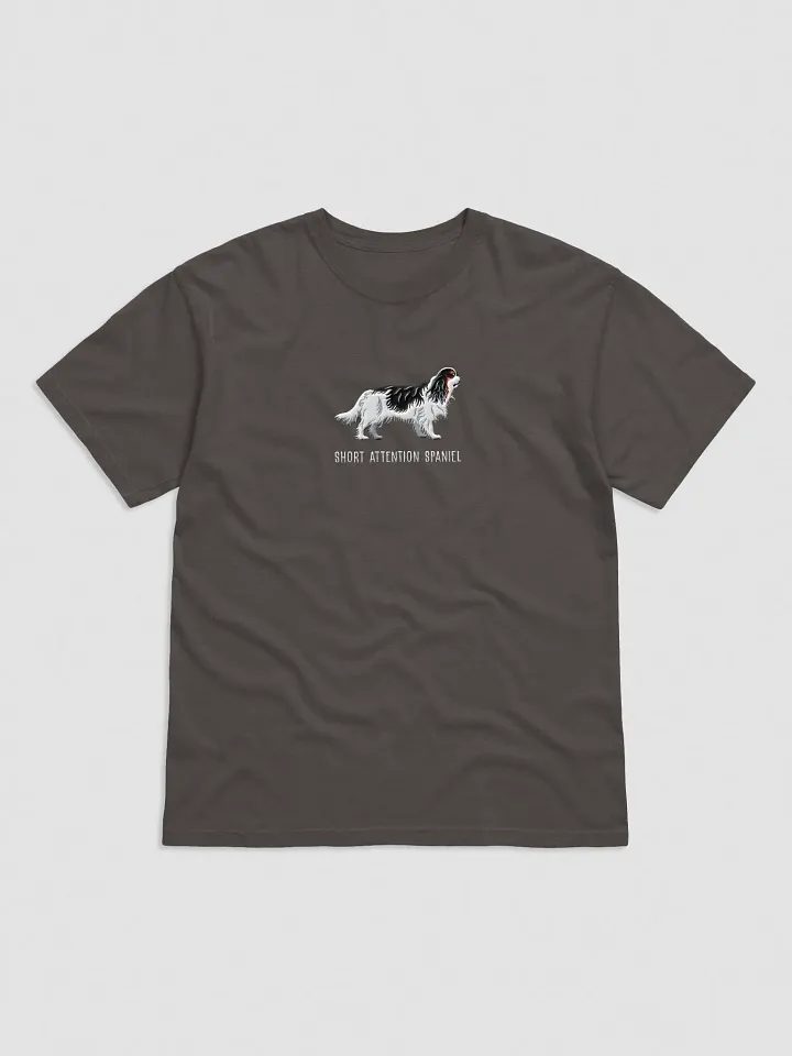 Short Attention Spaniel T-Shirt(Embroidered) of a King Charles Spaniel(Tricolor) product image (2)
