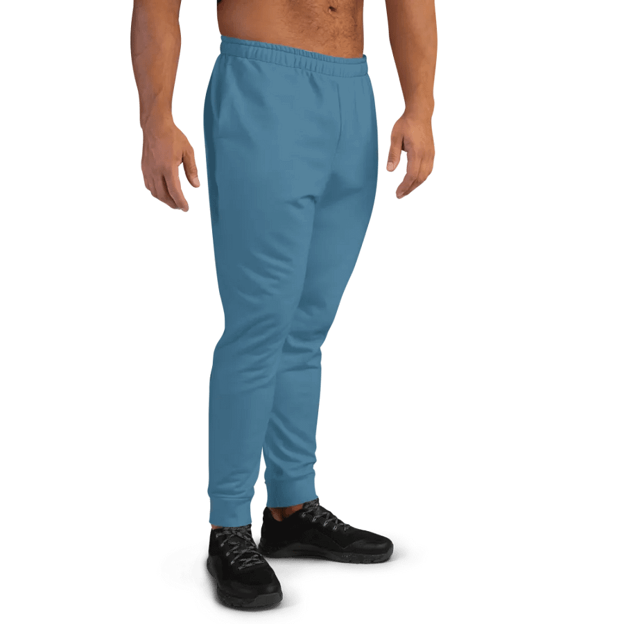 Plain Medium Blue True Summer Recycled Polyester Premium Men's Joggers by Treasure Pie product image (11)