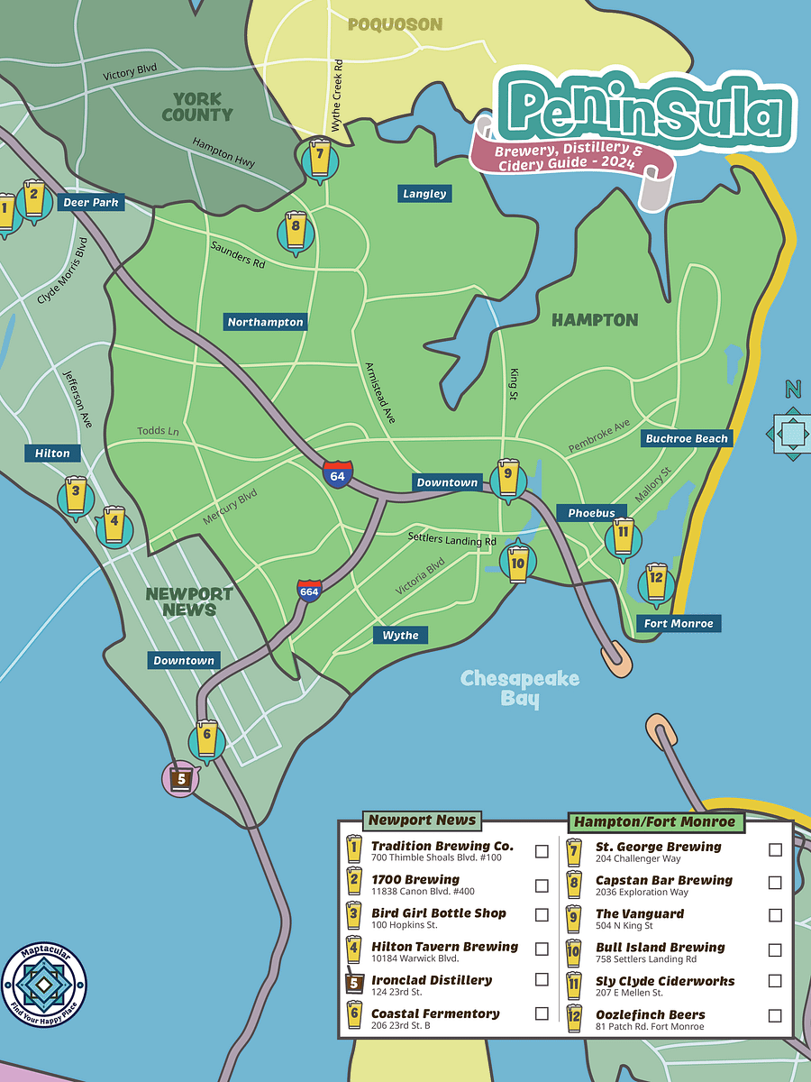 Hampton Roads Brewery Map Bundle - Digital Download product image (5)