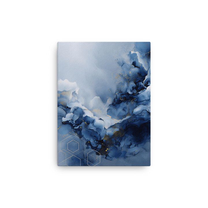 Blue Depths and Gold Mist – Abstract Fluid Art in Navy and Sky Tones product image (13)