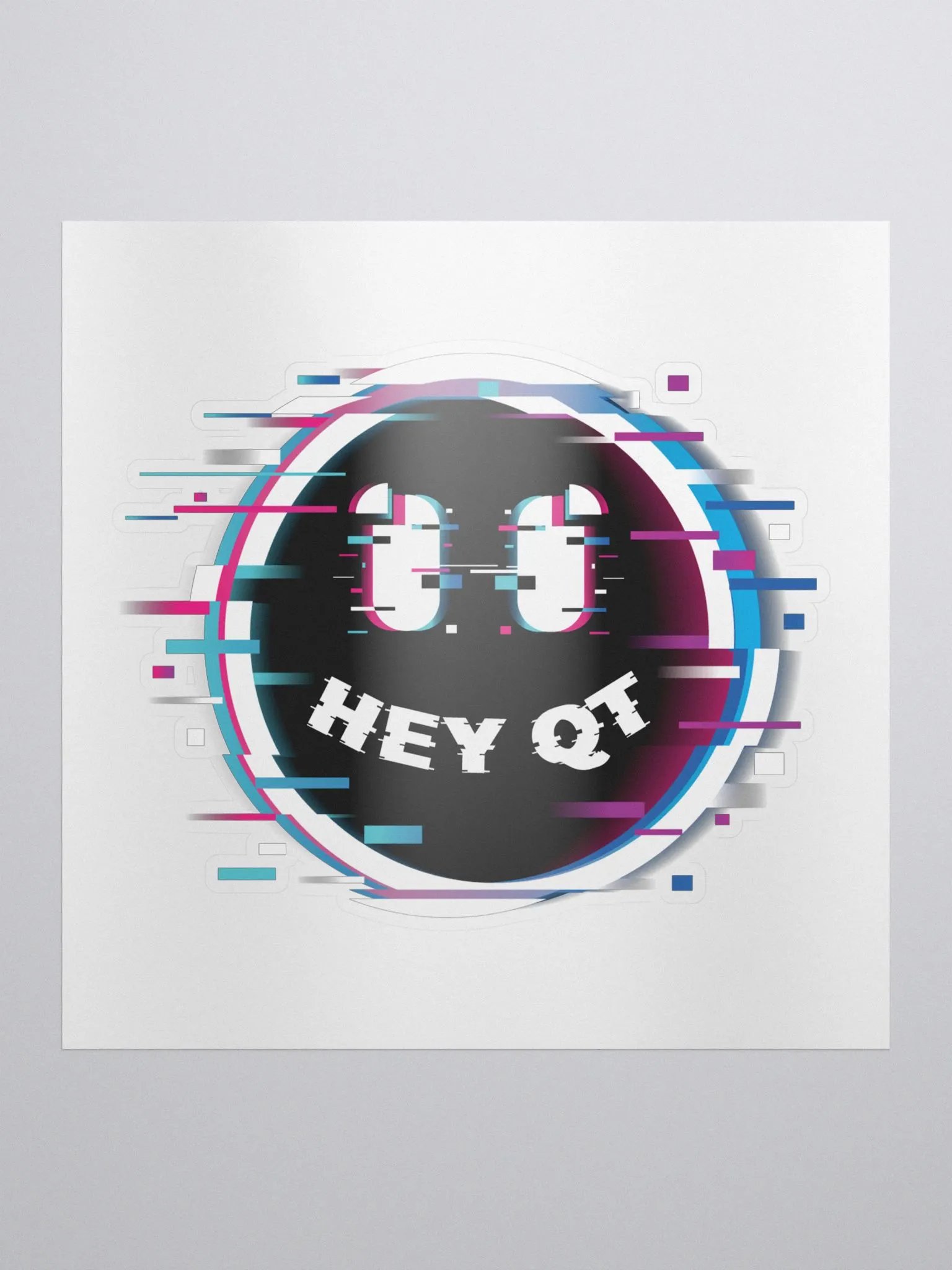 Glitch Hey QT Sticker product image (1)