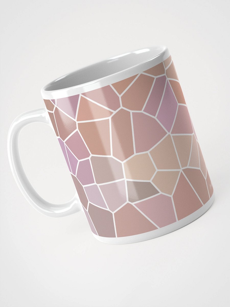 Mug Blanc Mozaïque Roséa - Design Géométrique Rétro Chic - Cadeau Déco product image (3)