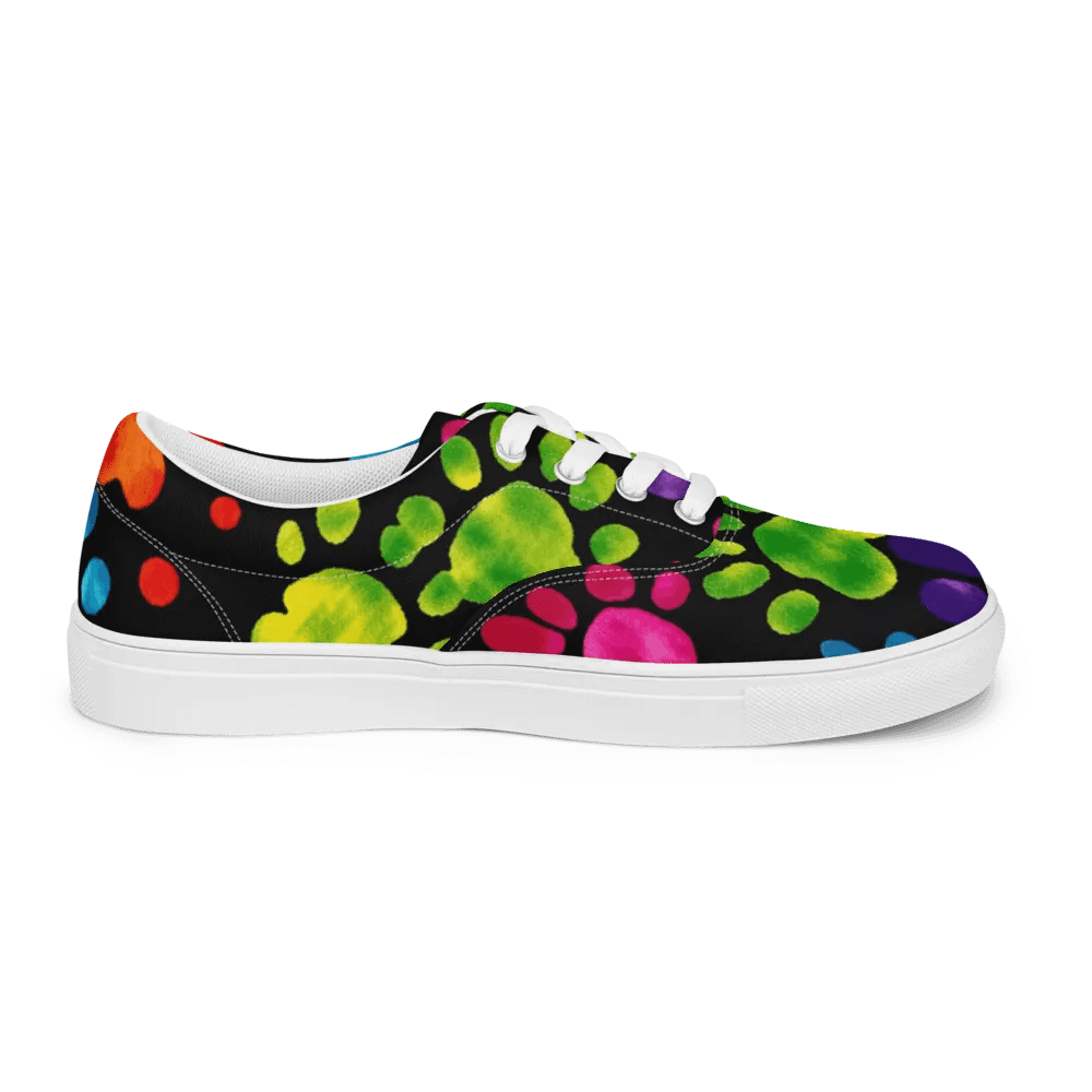 Colorful Pawprint Lace-Up Shoes product image (9)