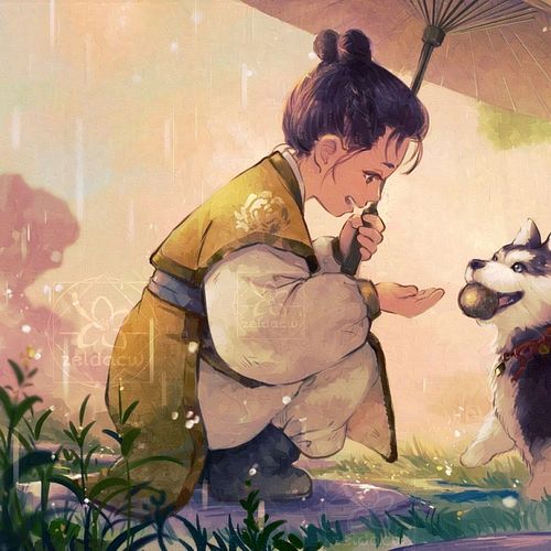 Little Jin Ling and Fairy playing in the rain. art idea suggested by my patrons on Patreon 💖🌸🐇 #MDZS
