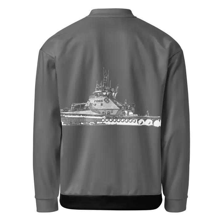 Foss Tugboat Sketch Gray Bomber Jacket product image (1)