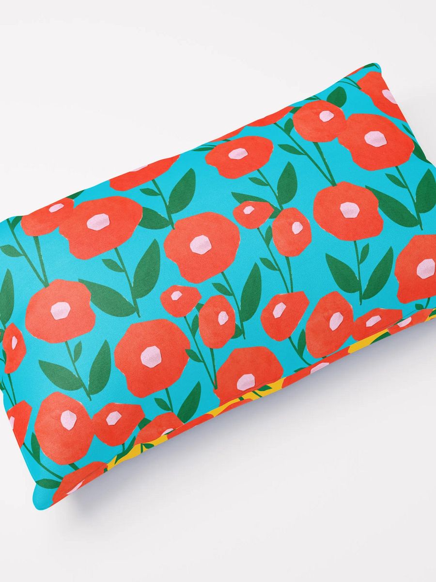 Cheerful Poppy Blooms All-Over Pillow product image (4)