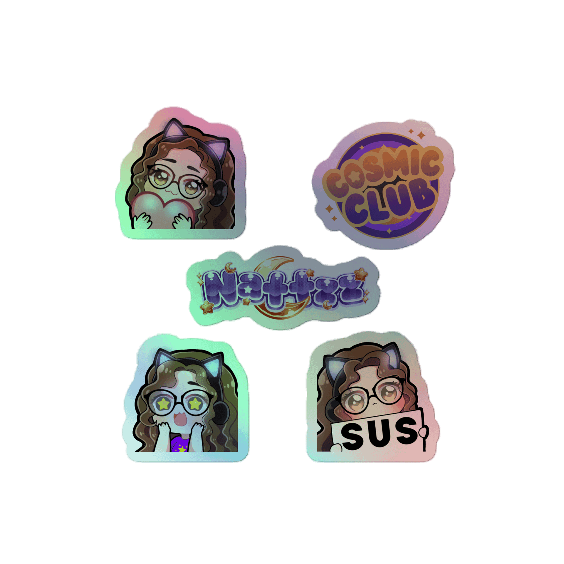 Nattzz Assortment Kiss-Cut Holographic Stickers product image (1)