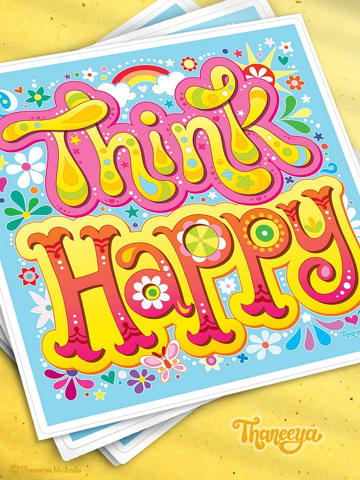Think Happy Sticker product image (1)