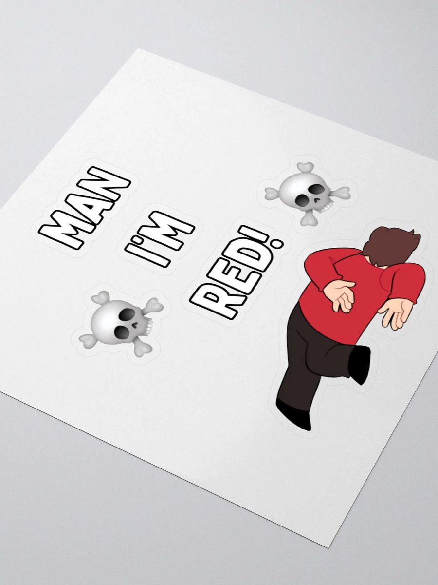 'Man I'm Red!' Kiss Cut Stickers product image (8)