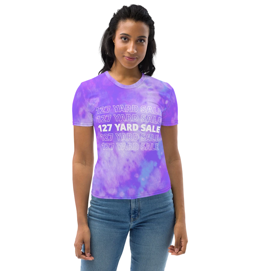 127 Yard Sale (2024) - All-Over Lavender Blue Tie-Dye Print Women's Crew Neck T-Shirt product image (19)