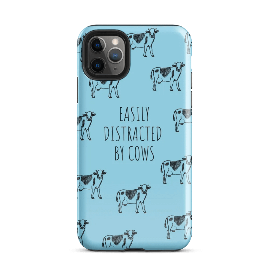 "Easily distracted by cows" blue case for iPhone® product image (1)