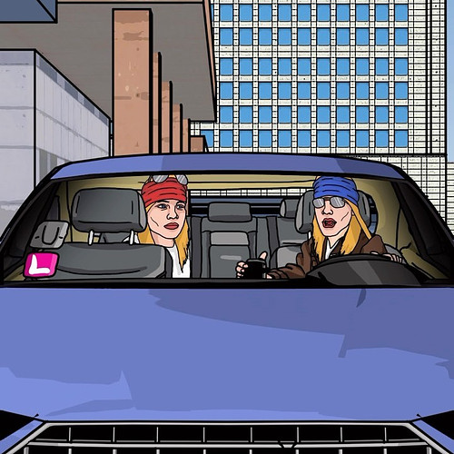 Axl Rose picks up a ride share from Axl Rose... #gunsnroses #axlrose #musicparody #animation #comedy #showbits