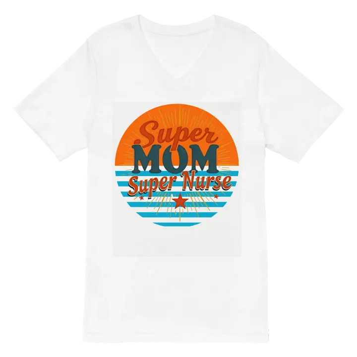 Super Mom Super Nurse Retro V-Neck Tee product image (6)