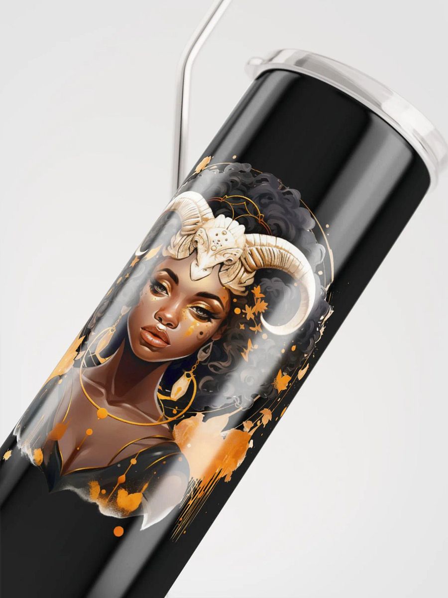 Elevate Your Sips with Aries Woman Illustrated Zodiac Stainless Steel Tumbler! ♈ product image (5)