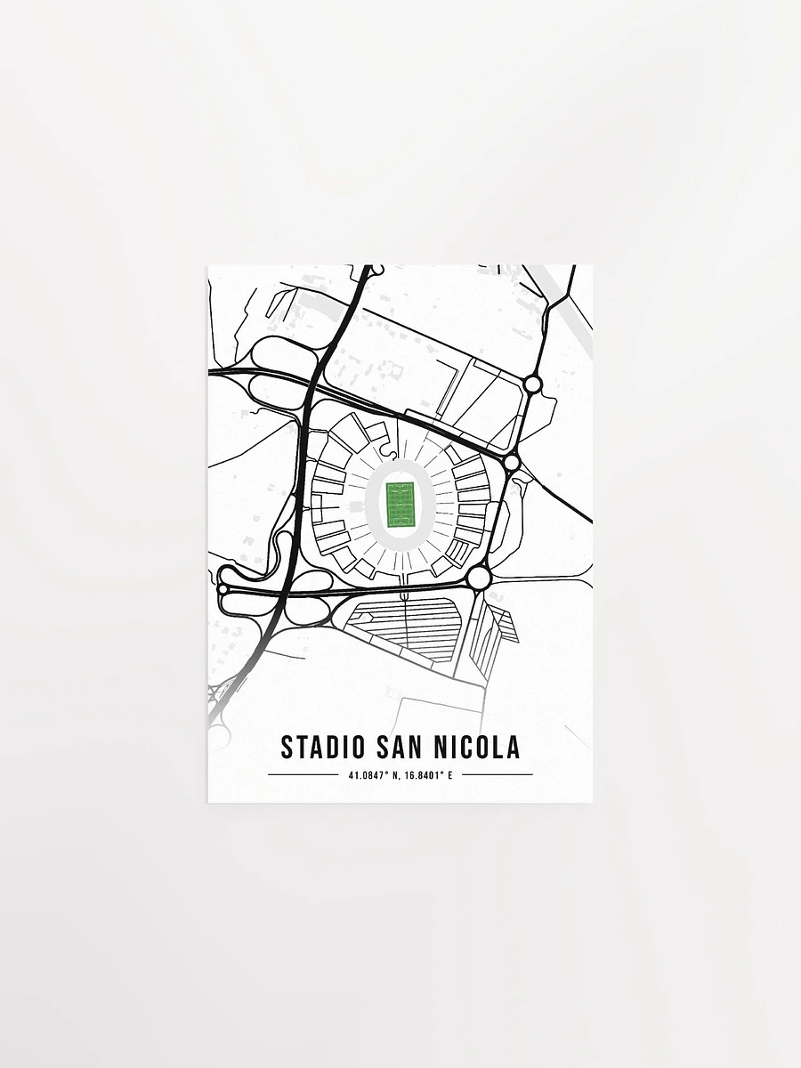 Bari Stadium White Map Design Poster product image (1)
