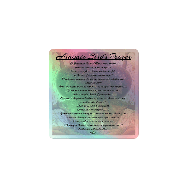 Aramaic Lord's Prayer Holographic Sticker Sheet product image (1)